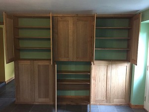 Oak cupboards